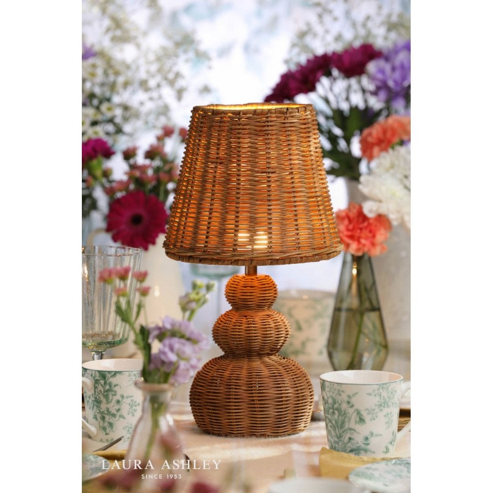 Hasfield Rechargeable Rattan Table Lamp C/W Shade