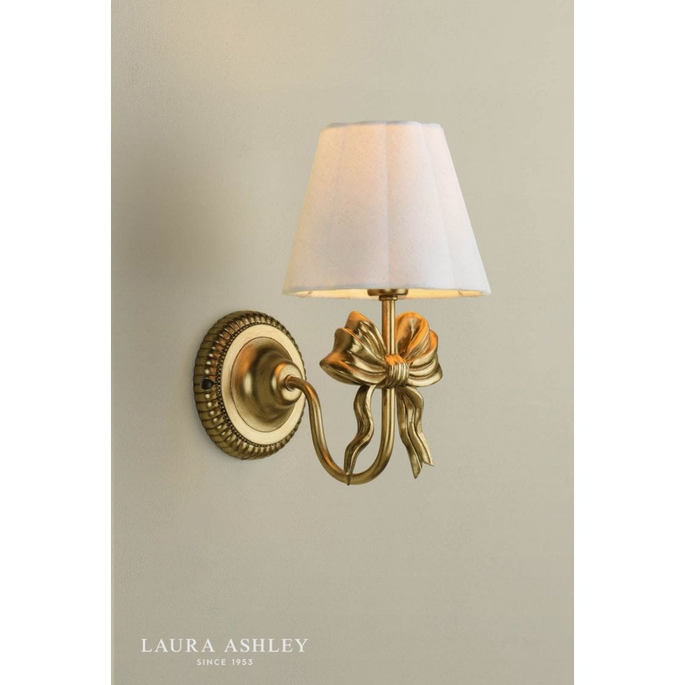 Larkfield Antique Gold Bow Wall Light C/W Shade