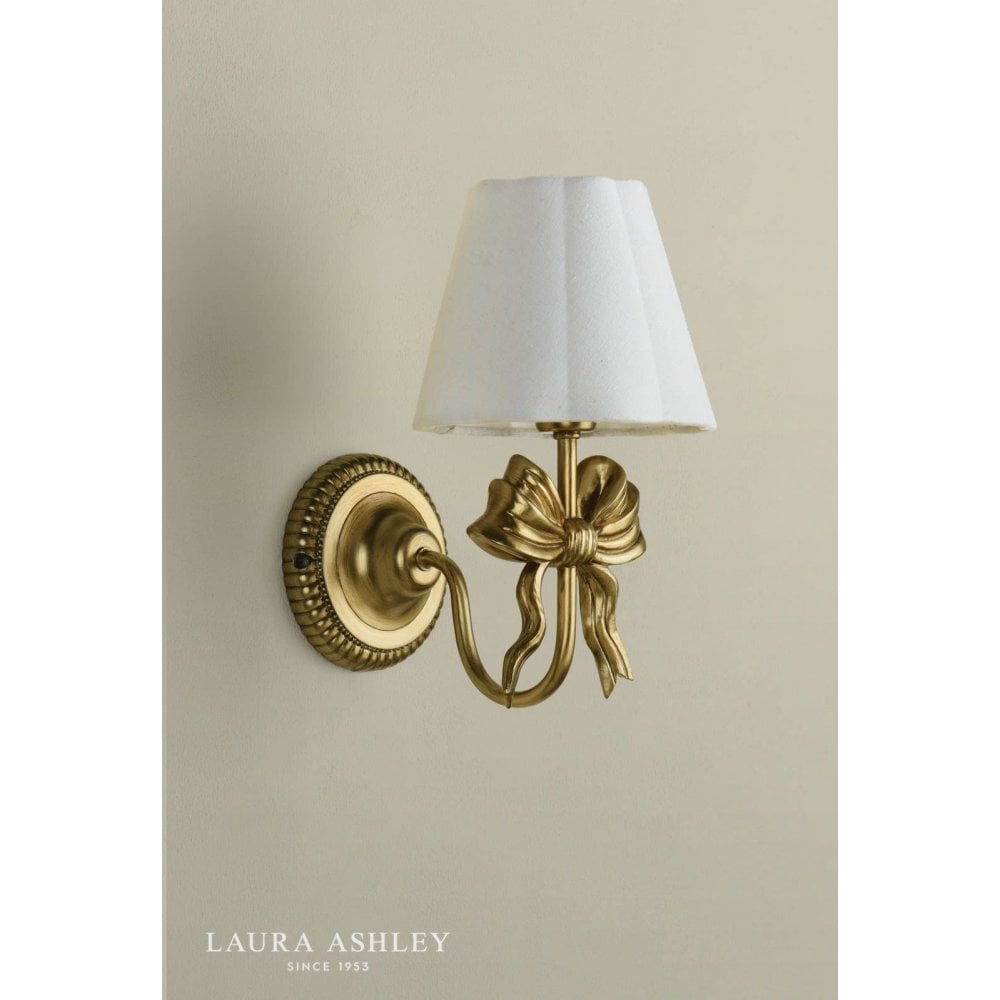 Larkfield Antique Gold Bow Wall Light C/W Shade