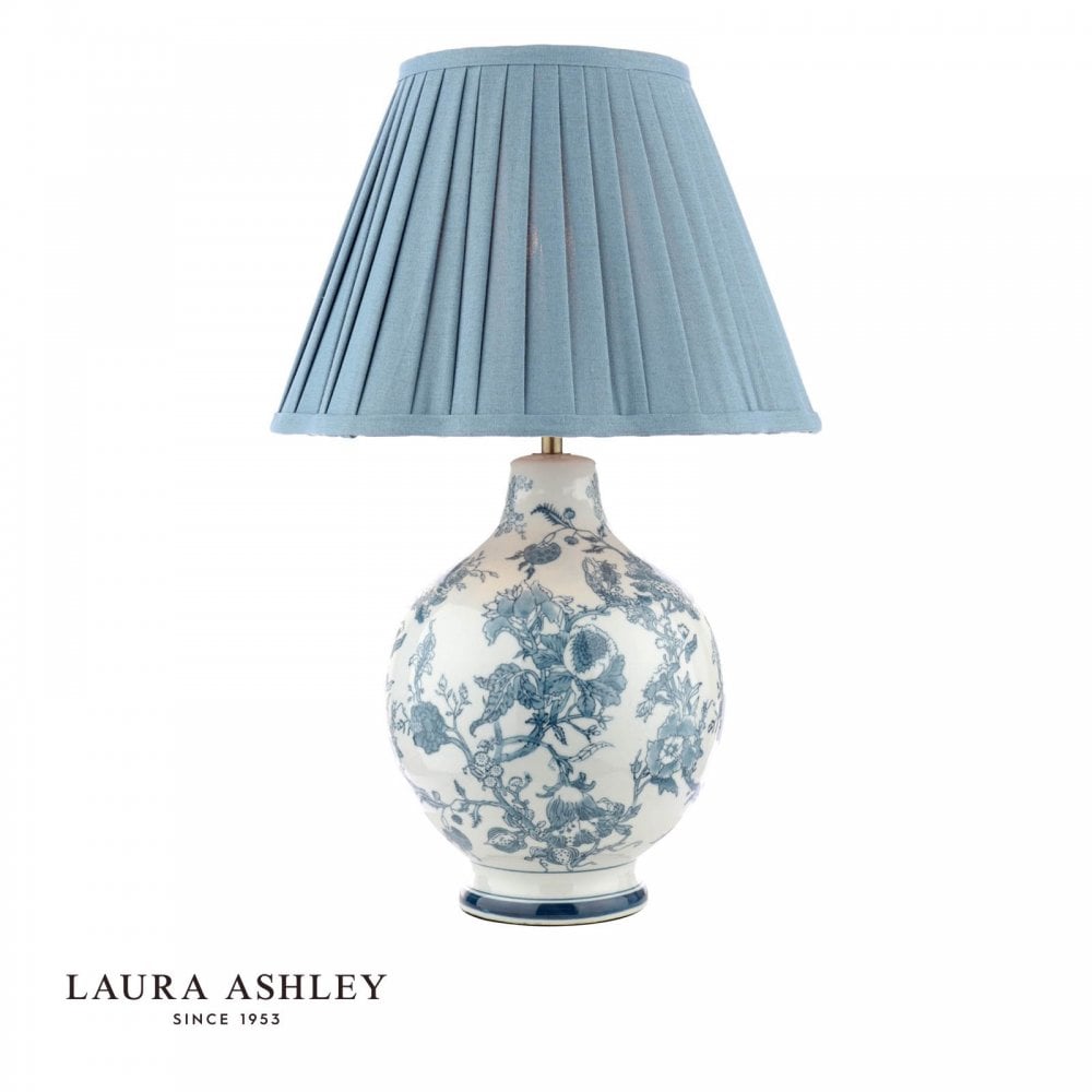Maltby Blue Ceramic Table Lamp C/W Shade