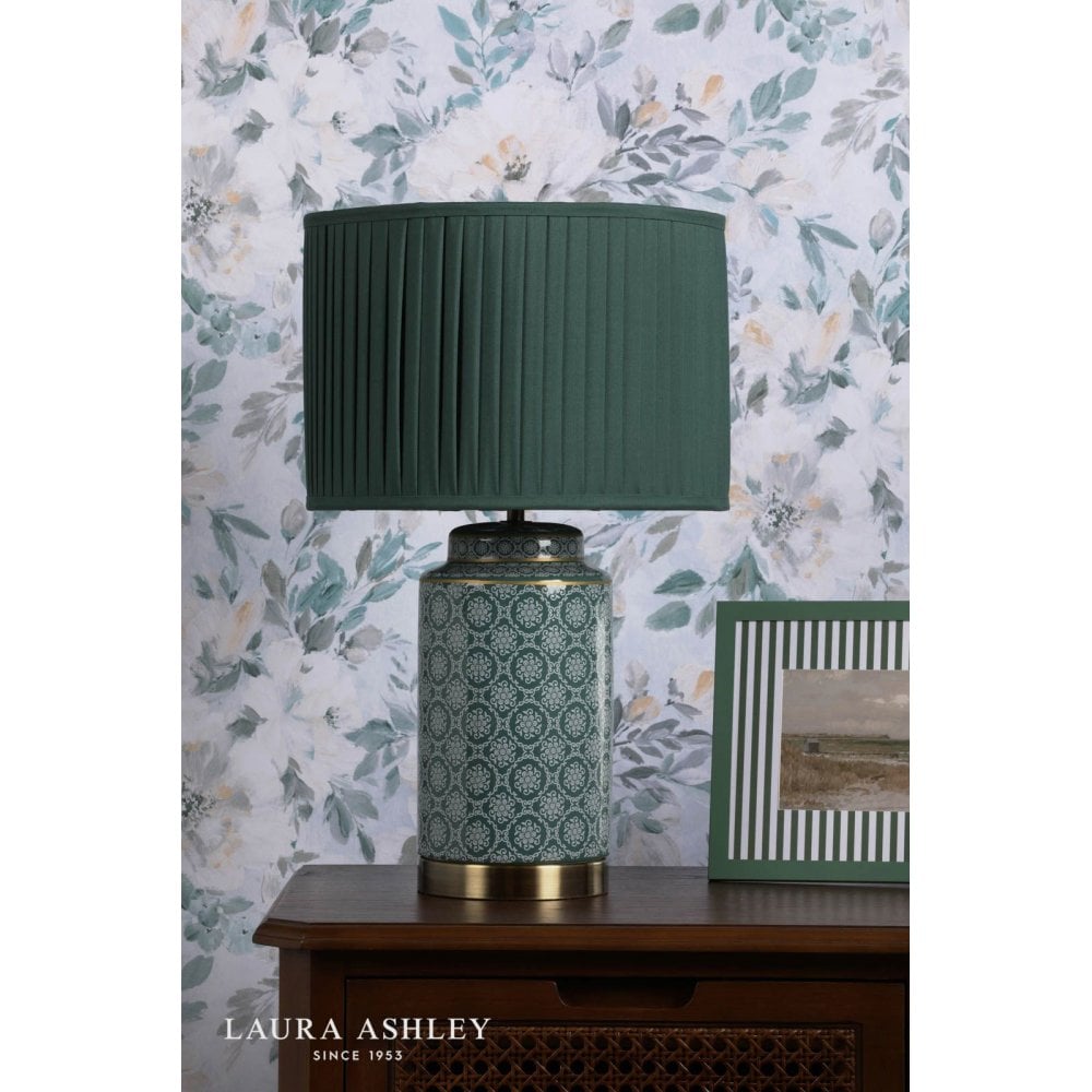 Knipton Green Ceramic Table Lamp C/W Shade