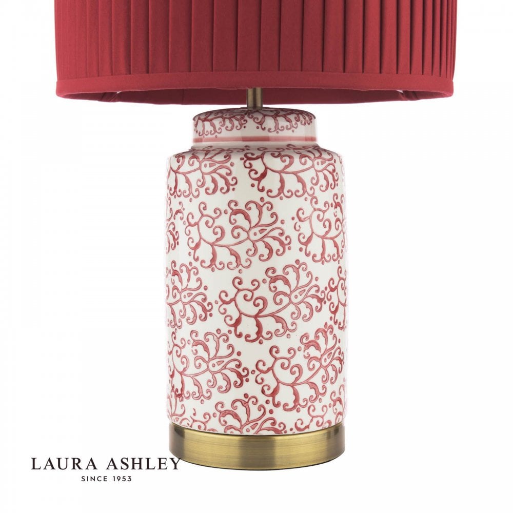 Knipton Red Ceramic Table Lamp C/W Shade