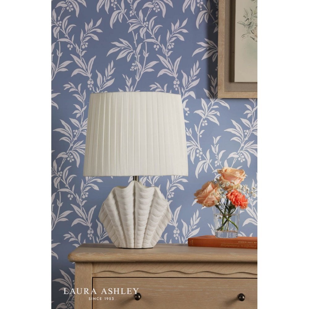 Shell White Ceramic Table Lamp C/W Shade