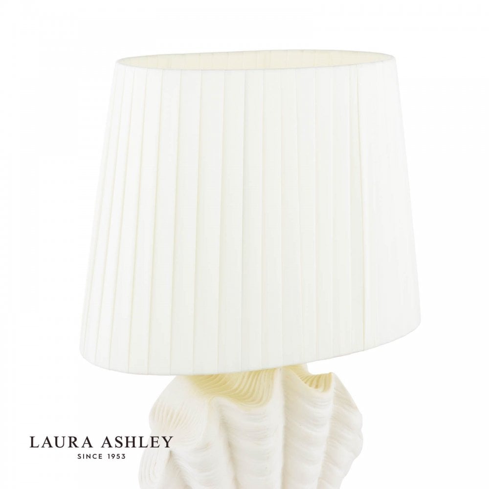 Shell White Ceramic Table Lamp C/W Shade