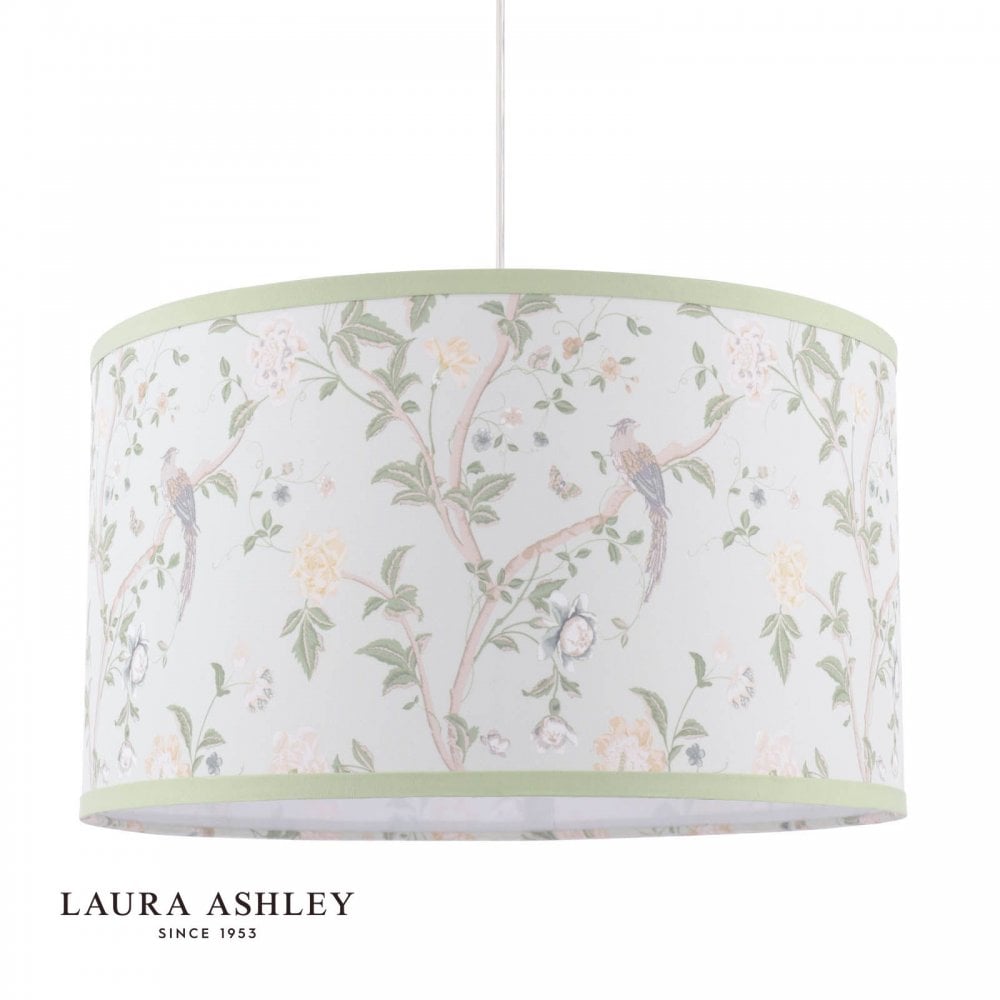 Summer Palace Green Cotton Drum Shade