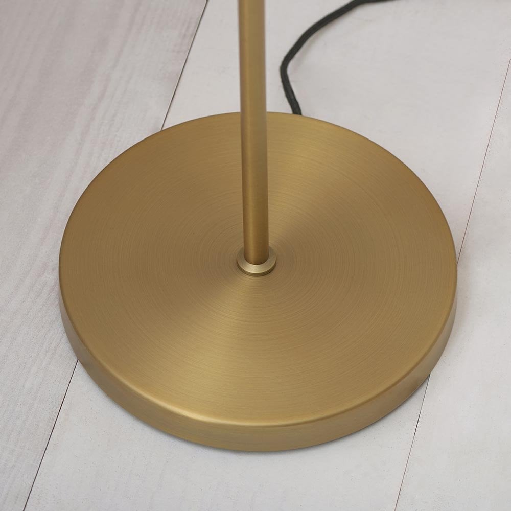 Cerchio Brass Floor Lamp with Opal Glass Shades