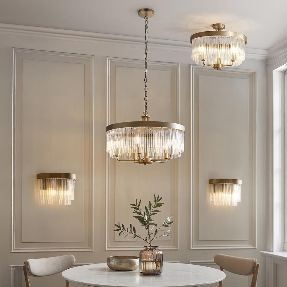 Clermont Antique Brass Semi Flush Fitting
