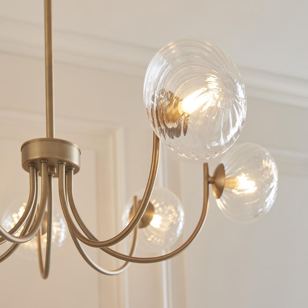 Hague Antique Brass 7 Light Ceiling Pendant