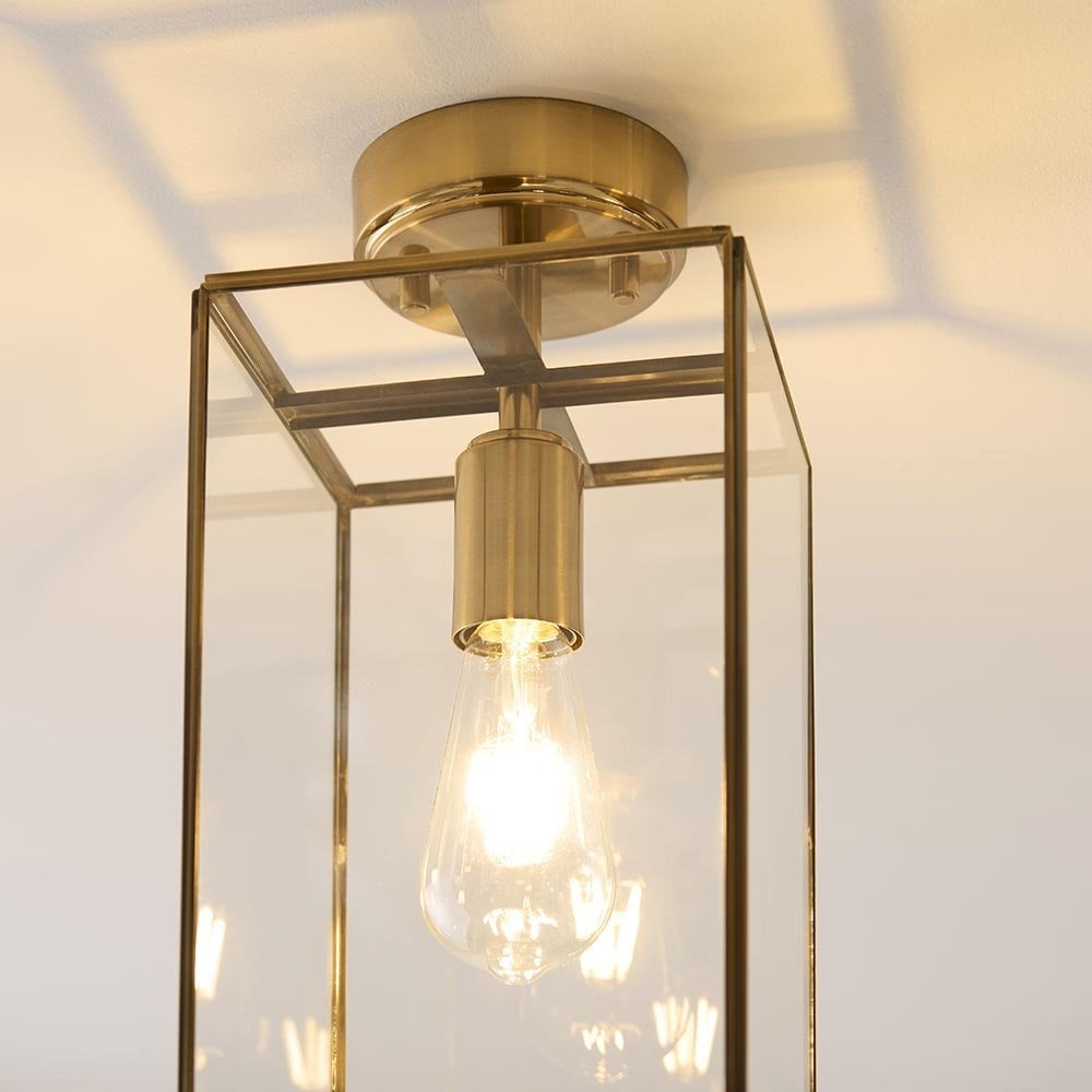 Hammond Brushed Brass & Glass Flush Fitting