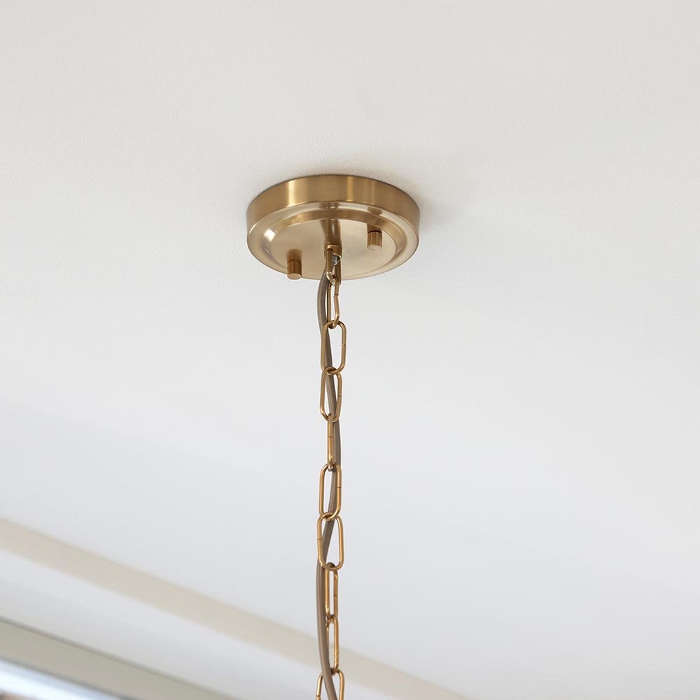 Harlow Single Brass & Clear Glass Pendant