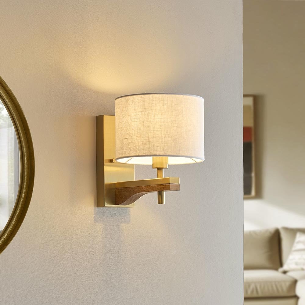 Heathcliff Ash Wood & Brass Wall Light