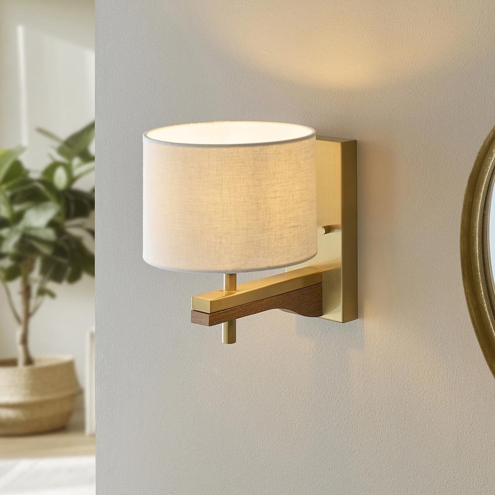 Heathcliff Ash Wood & Brass Wall Light