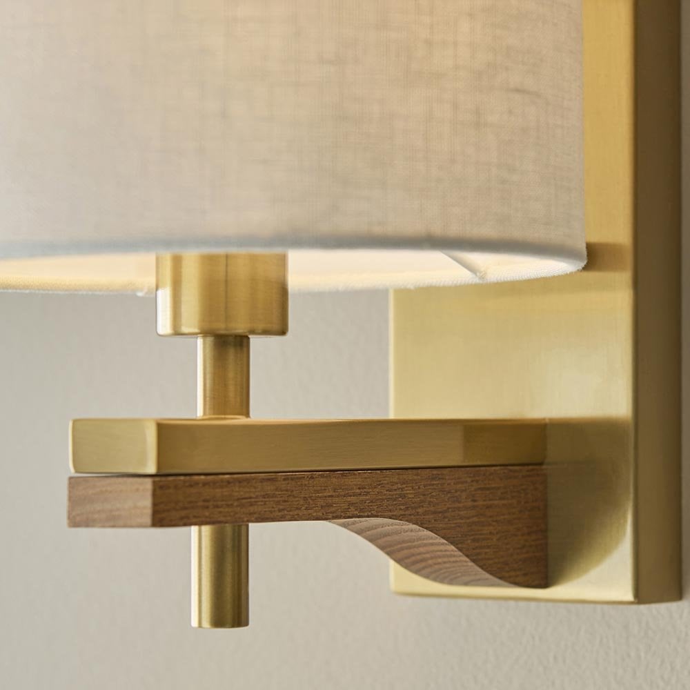 Heathcliff Ash Wood & Brass Wall Light