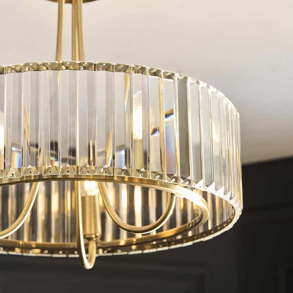 Visconti Antique Brass Semi Flush Fitting