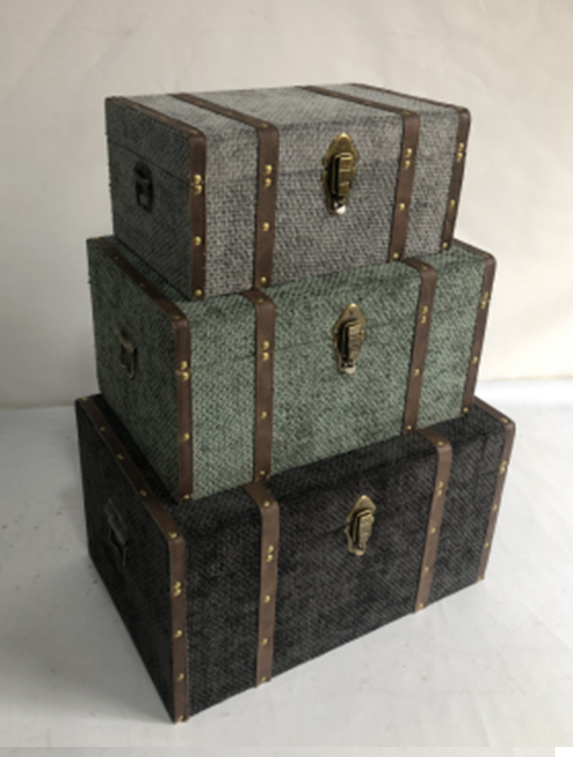 Tweed-Style Set of 3 Decorative Storage Cases