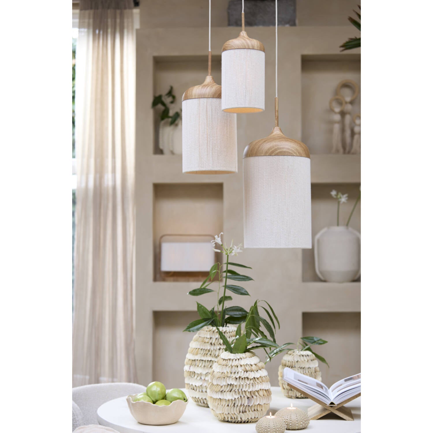 Dania Large Wooden Pendant in Natural Rope Shade