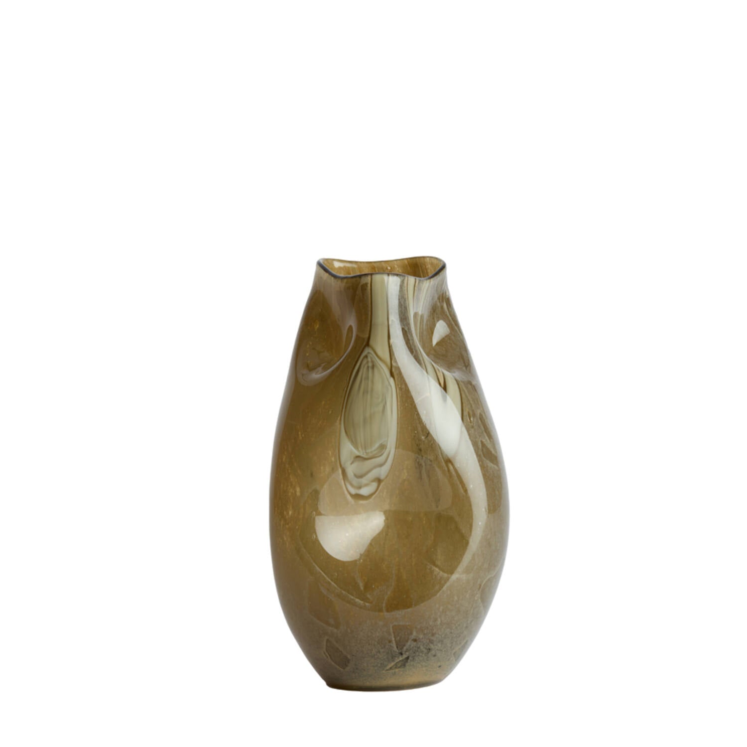 Jorien Large Green & Taupe Glass Vase