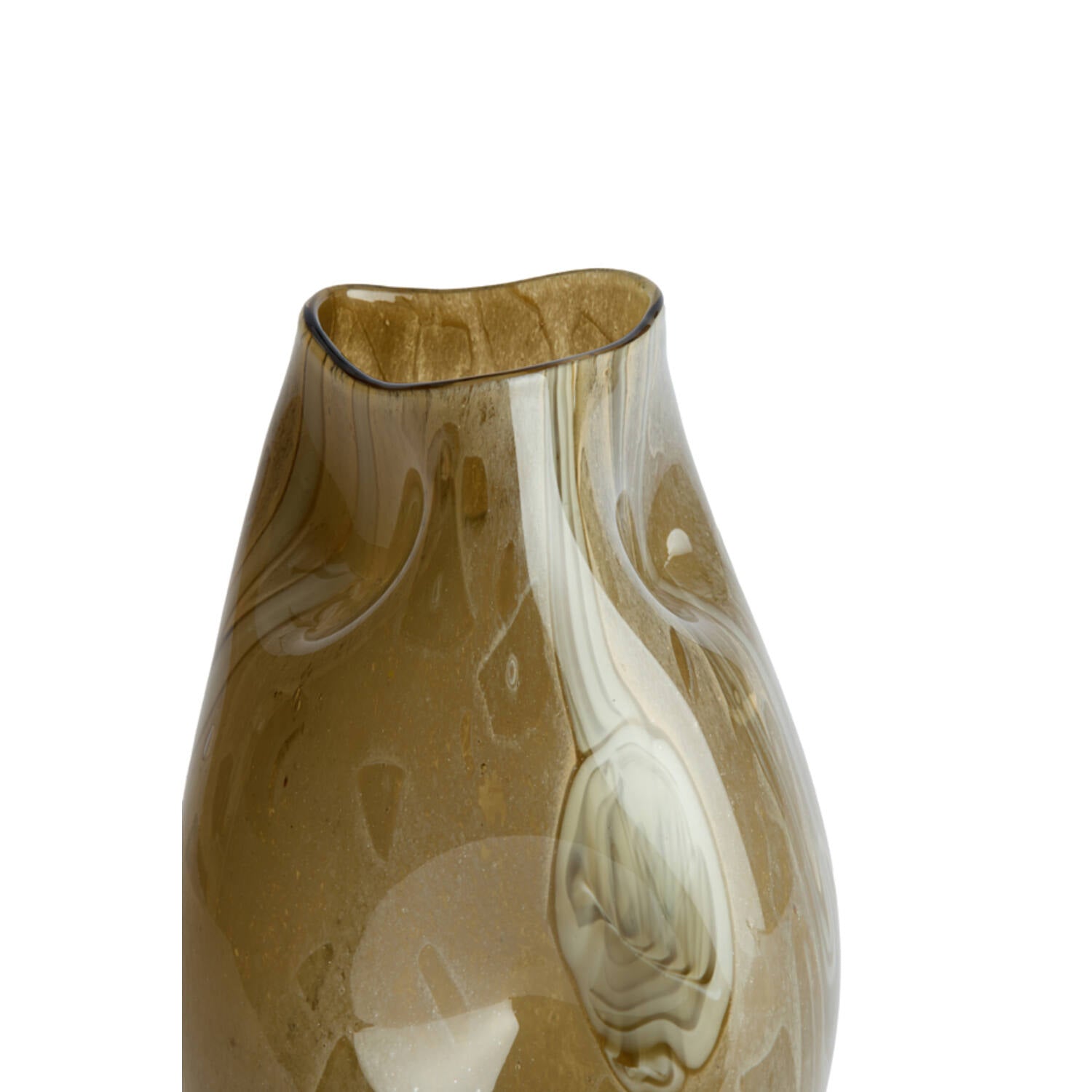 Jorien Large Green & Taupe Glass Vase