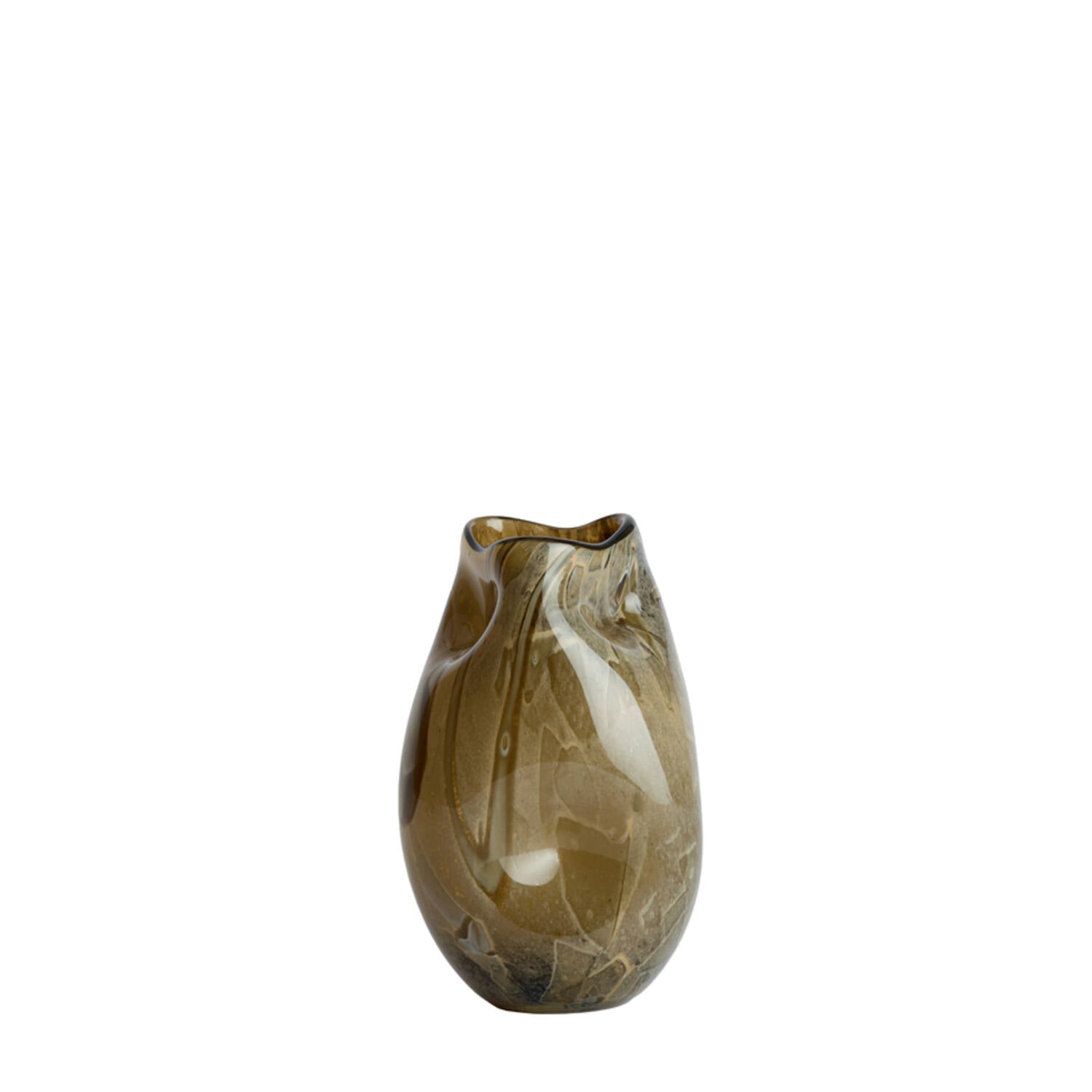Jorien Small Green & Taupe Glass Vase
