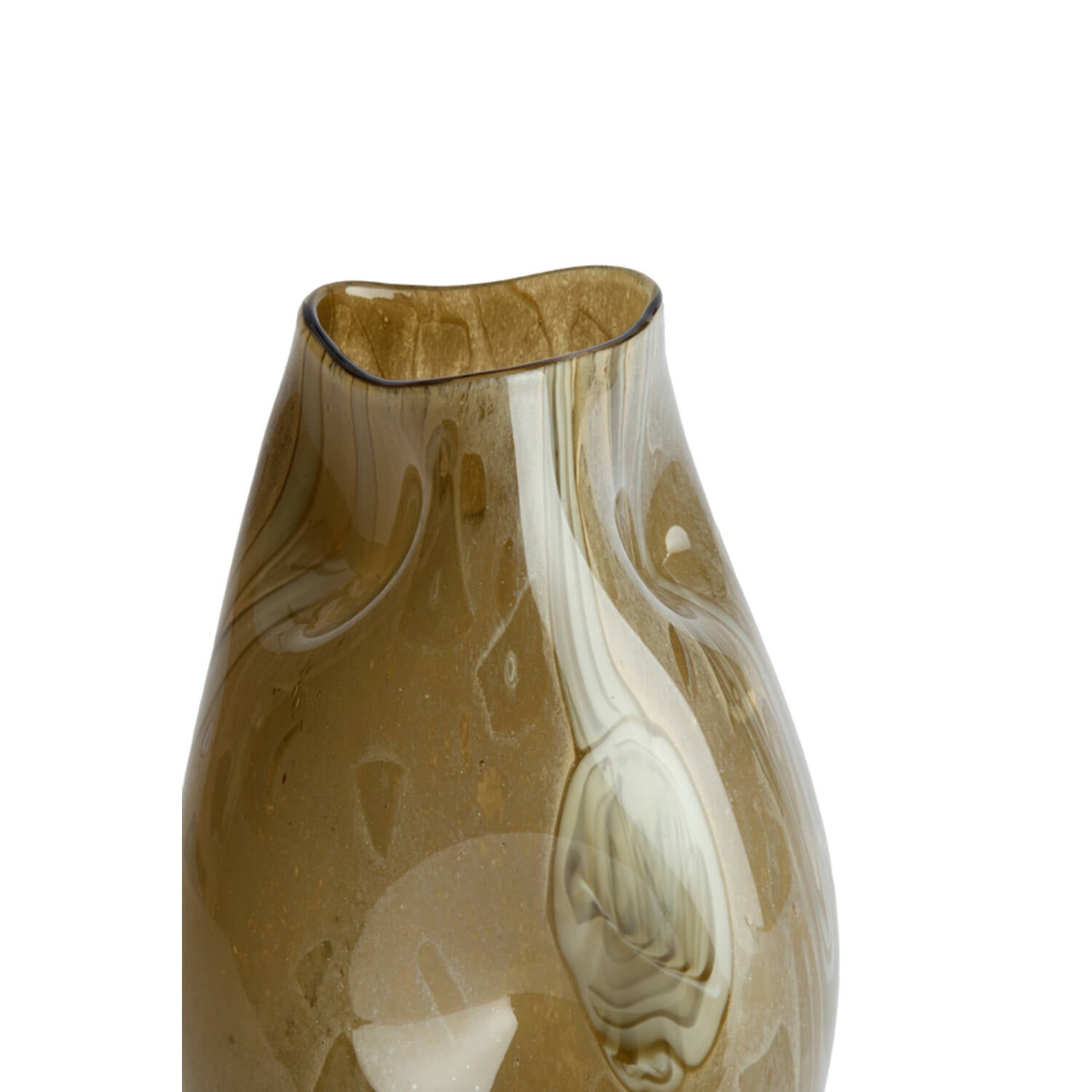 Jorien Small Green & Taupe Glass Vase