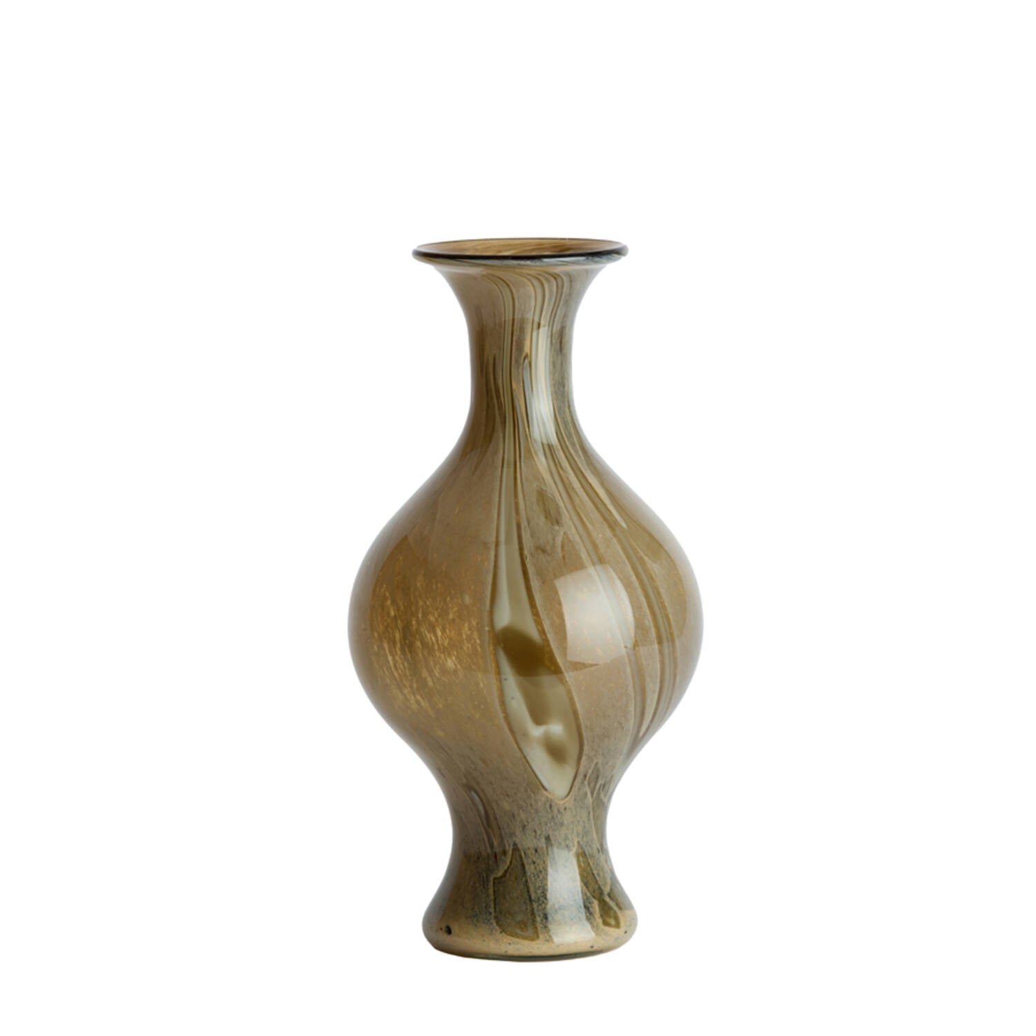 Jorien Tall Silhouette Green & Taupe Glass Vase