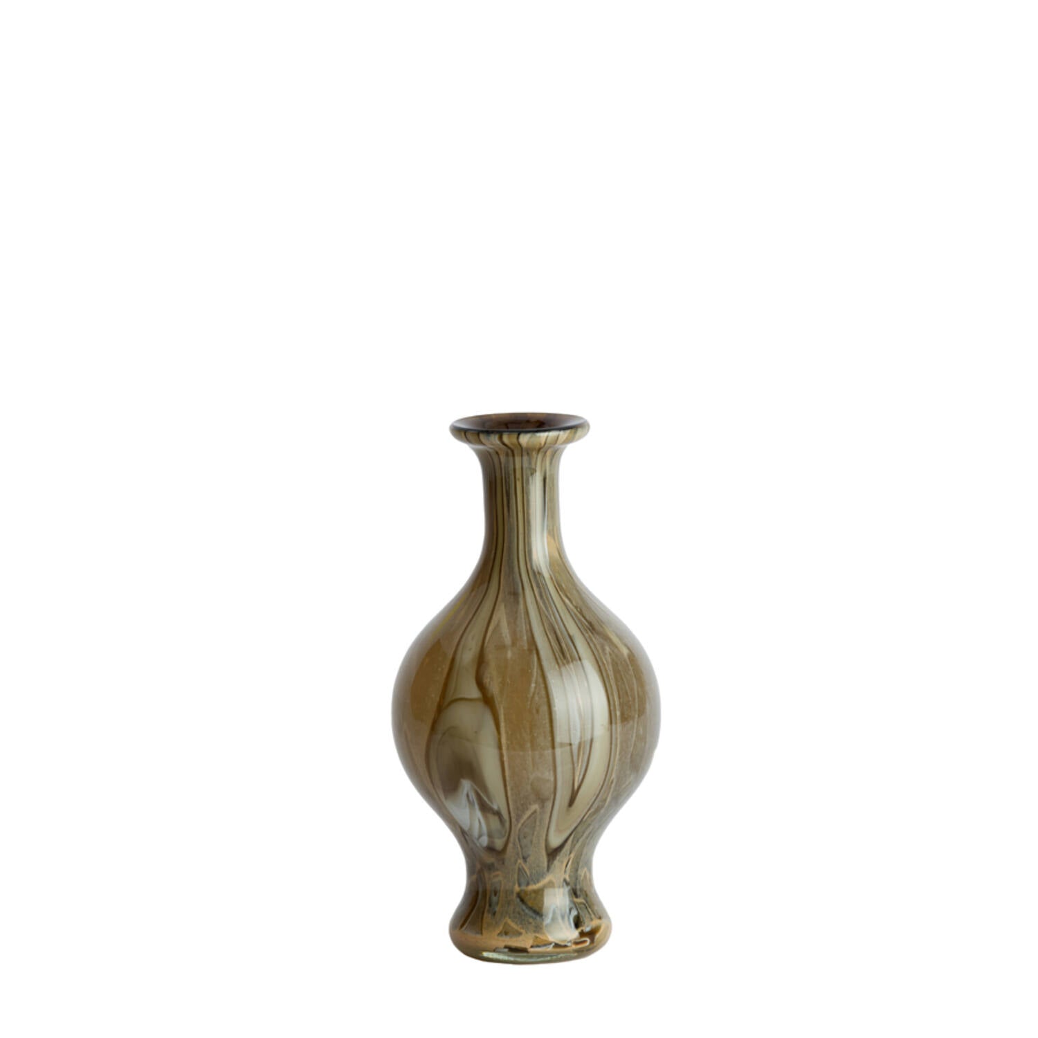 Jorien Small Silhouette Green & Taupe Glass Vase