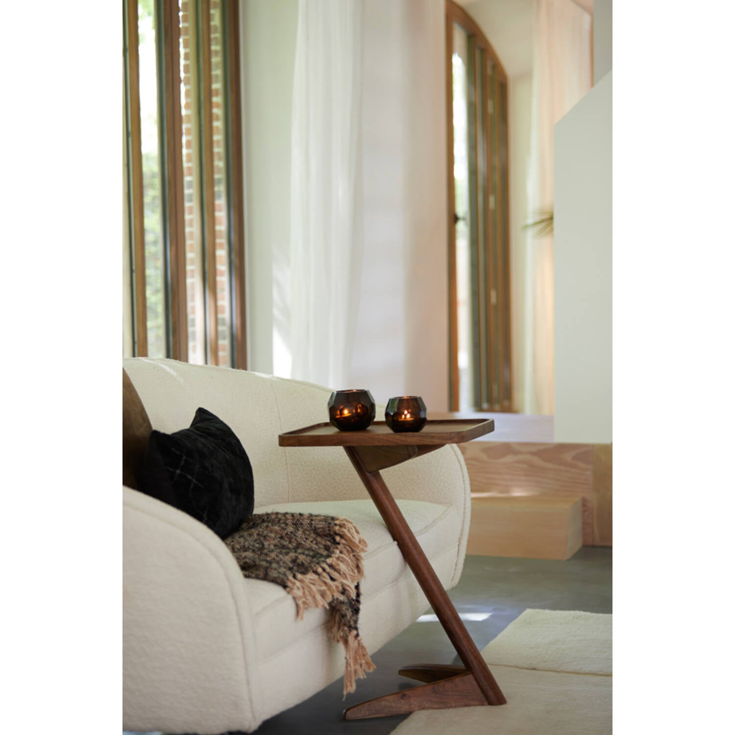 Quiano Brown Wooden Side Table