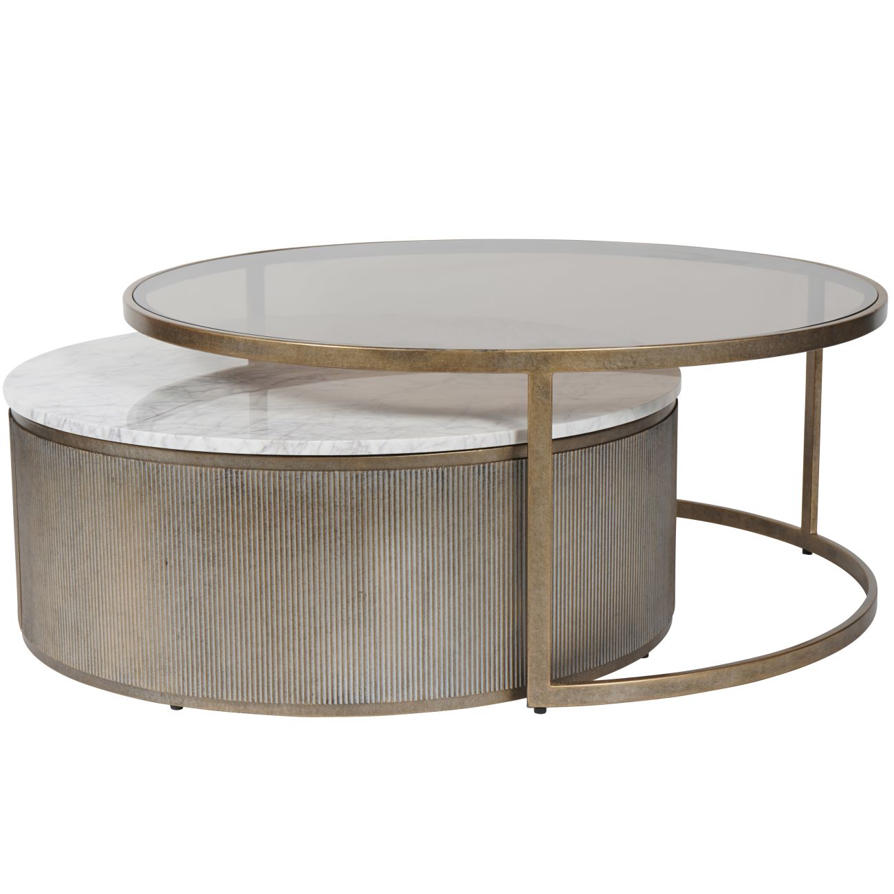 Belvedere Aged Gold Nesting Coffee Tables
