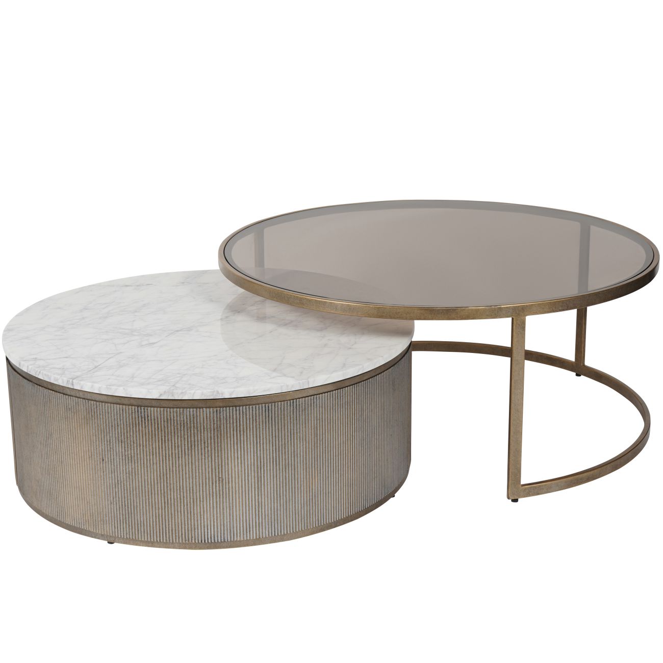 Belvedere Aged Gold Nesting Coffee Tables