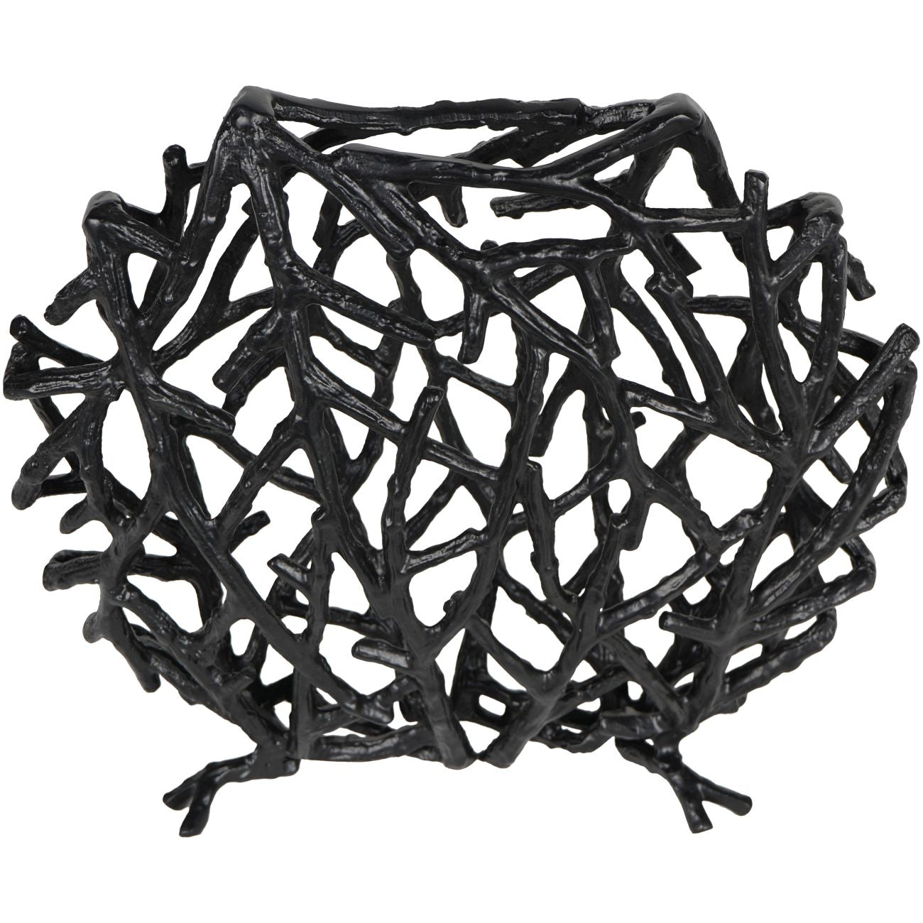 Twig Sculpture Vase in Black