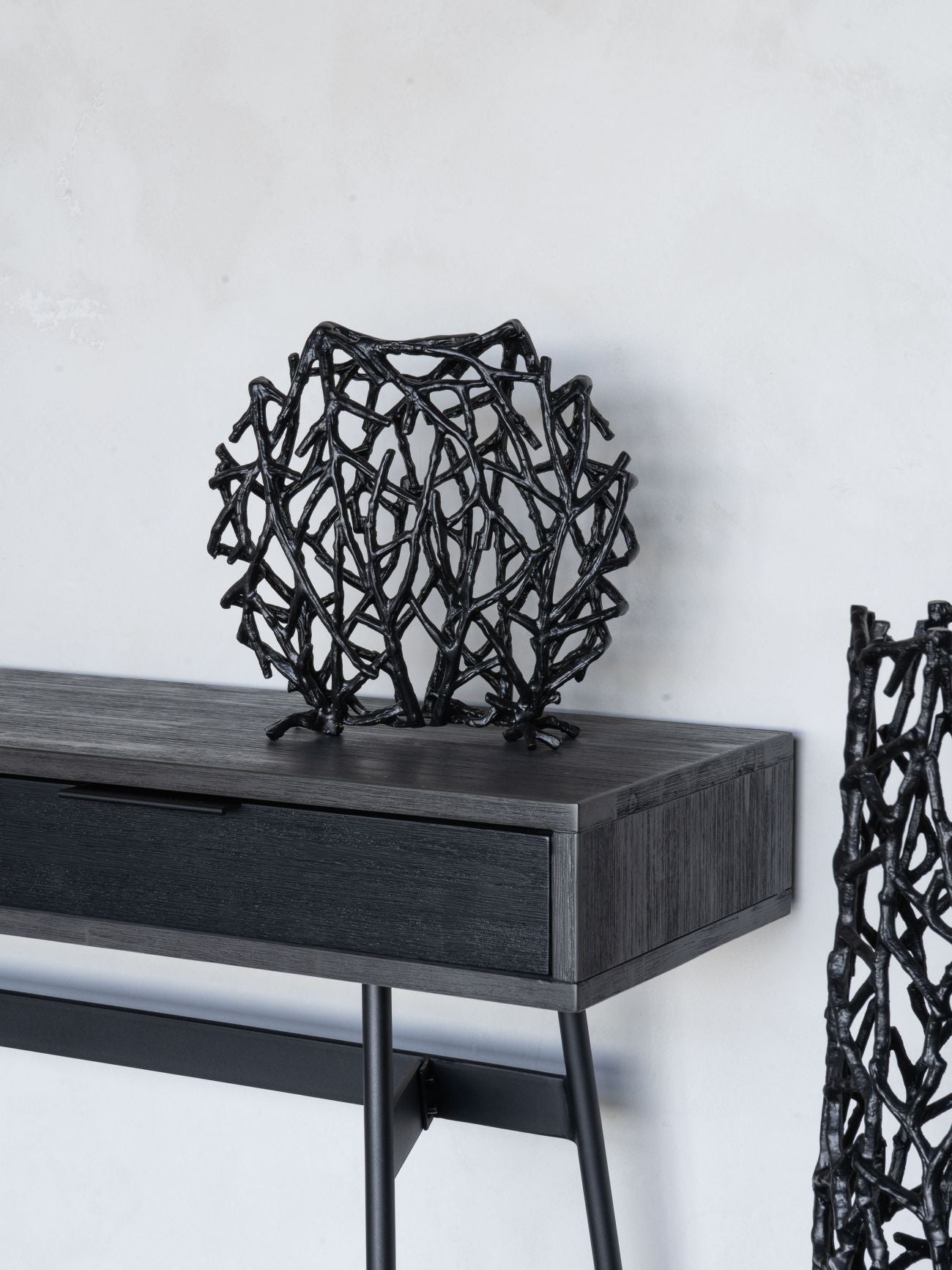 Twig Sculpture Vase in Black
