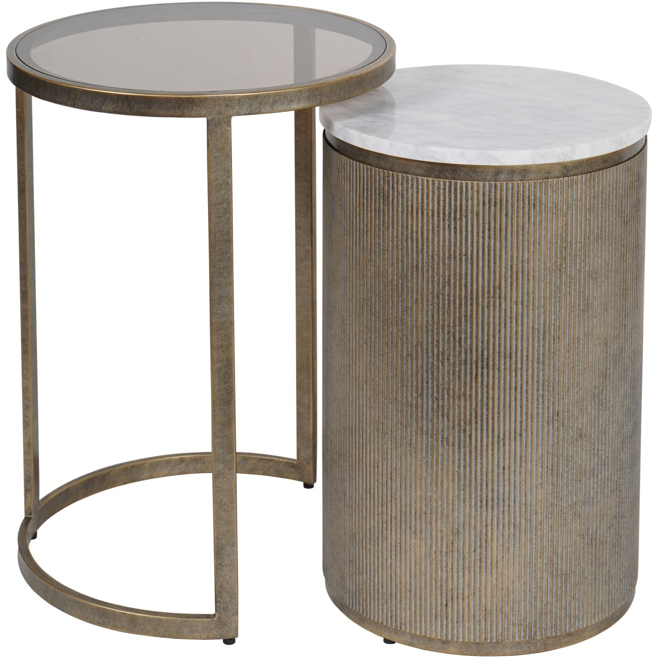 Belvedere Aged Gold Nesting Side Tables