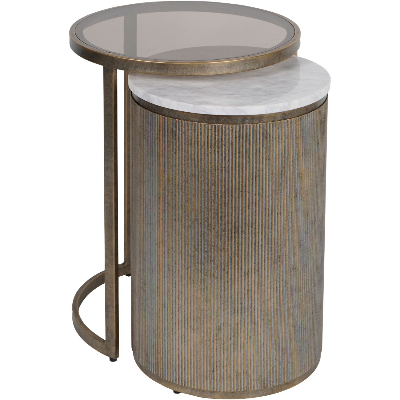Belvedere Aged Gold Nesting Side Tables
