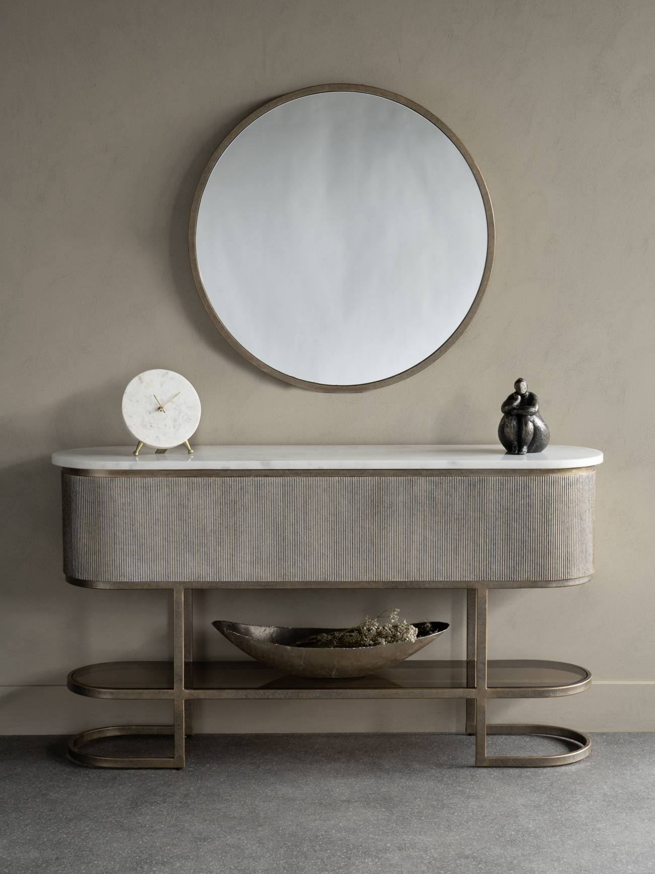 Belvedere Aged Gold Console Table