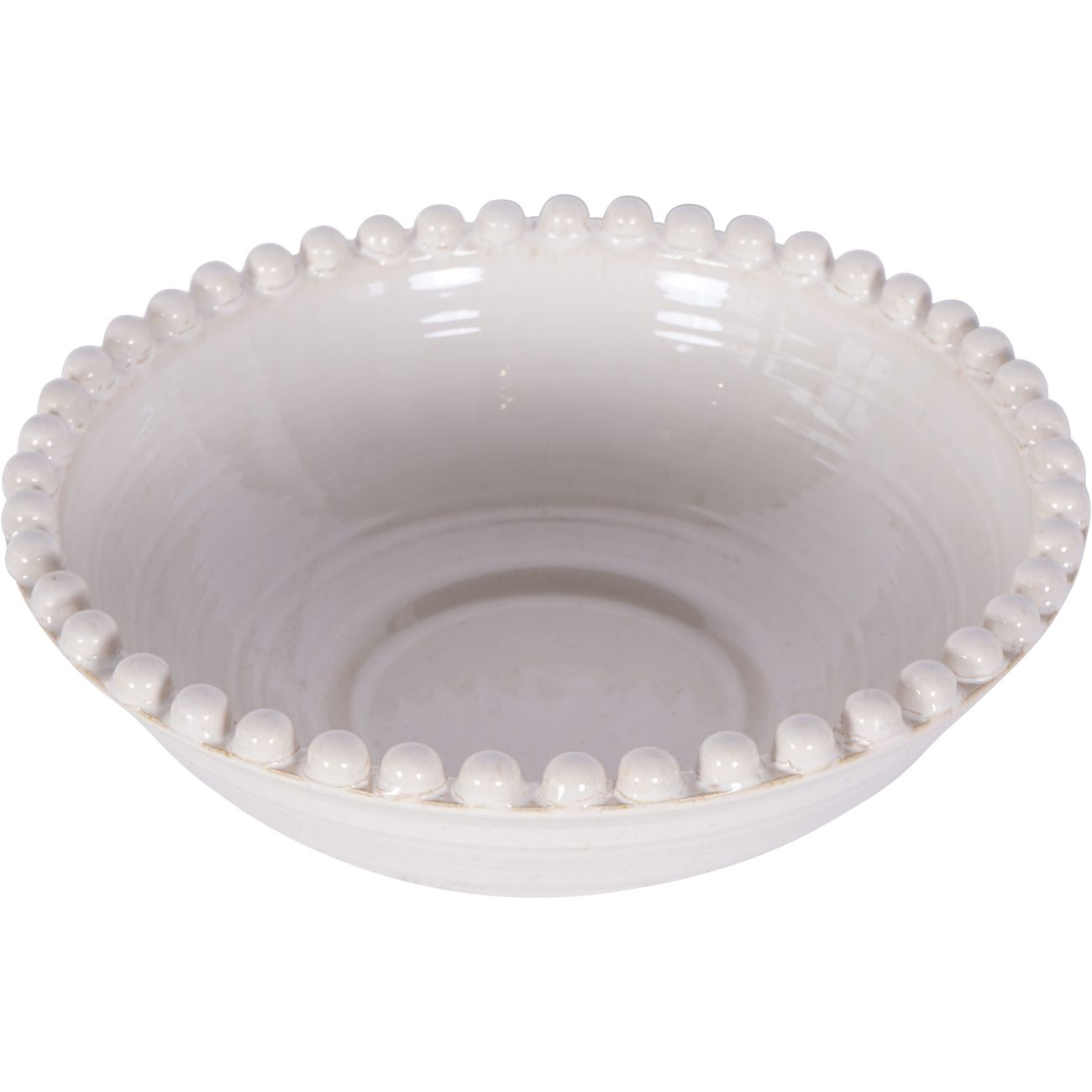 Mediterranean Reactive Cream Glaze Ceramic Bowl