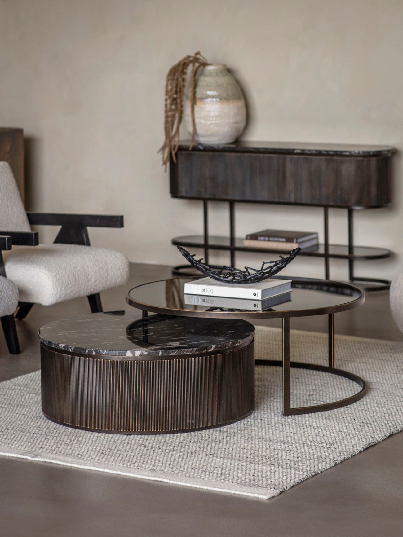 Belvedere Black Nesting Coffee Tables