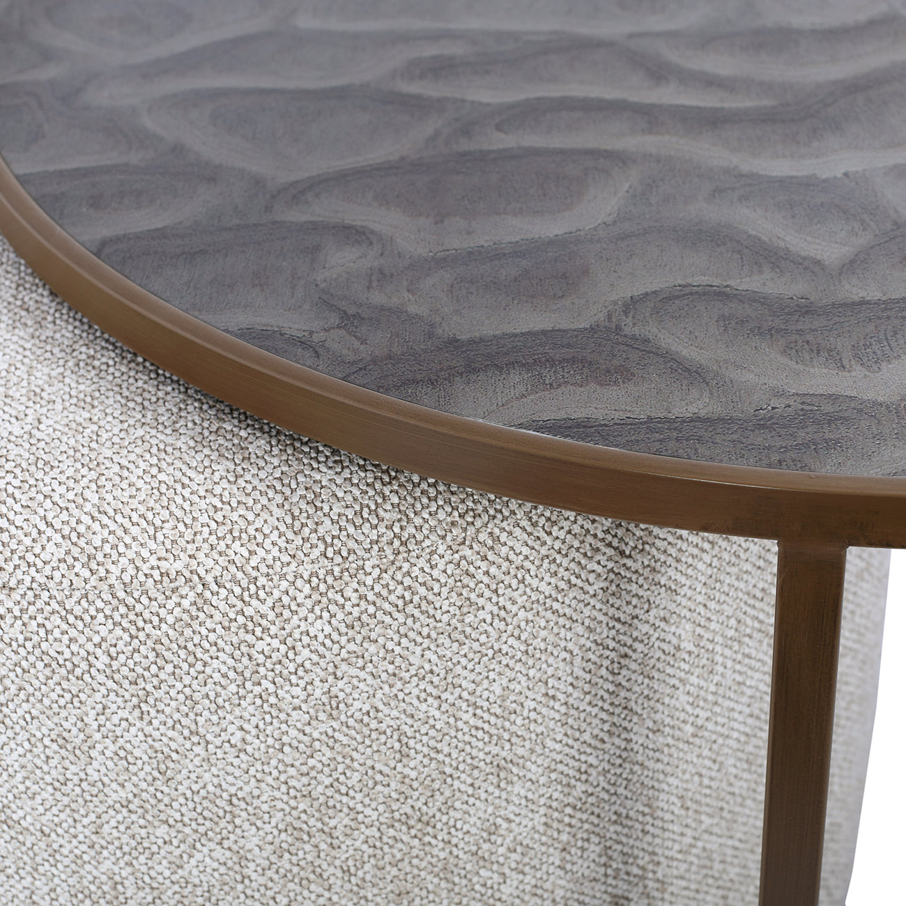 Driftwood Ripple Coffee Table & Nesting Pouffe