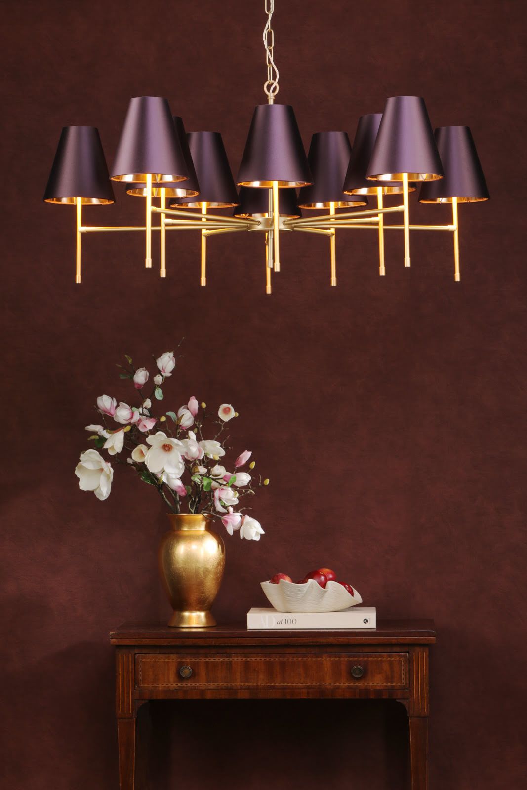 Aix 10 Light Brushed Brass Pendant Fitting Only