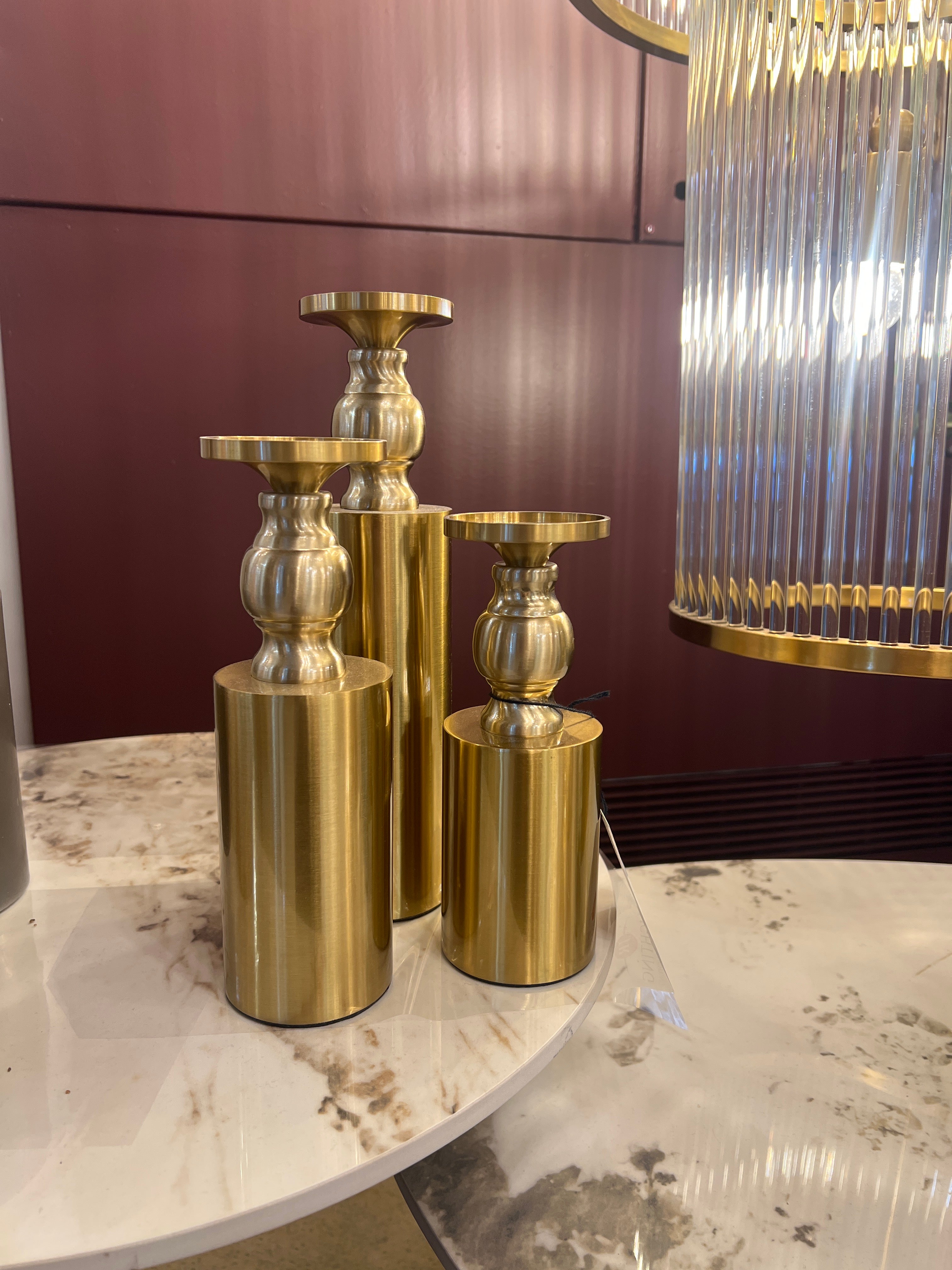 Brass Candle Holders Set of 3