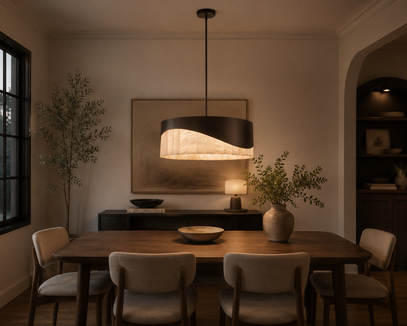 Hamilton Dark Bronze 6 Light Pendant