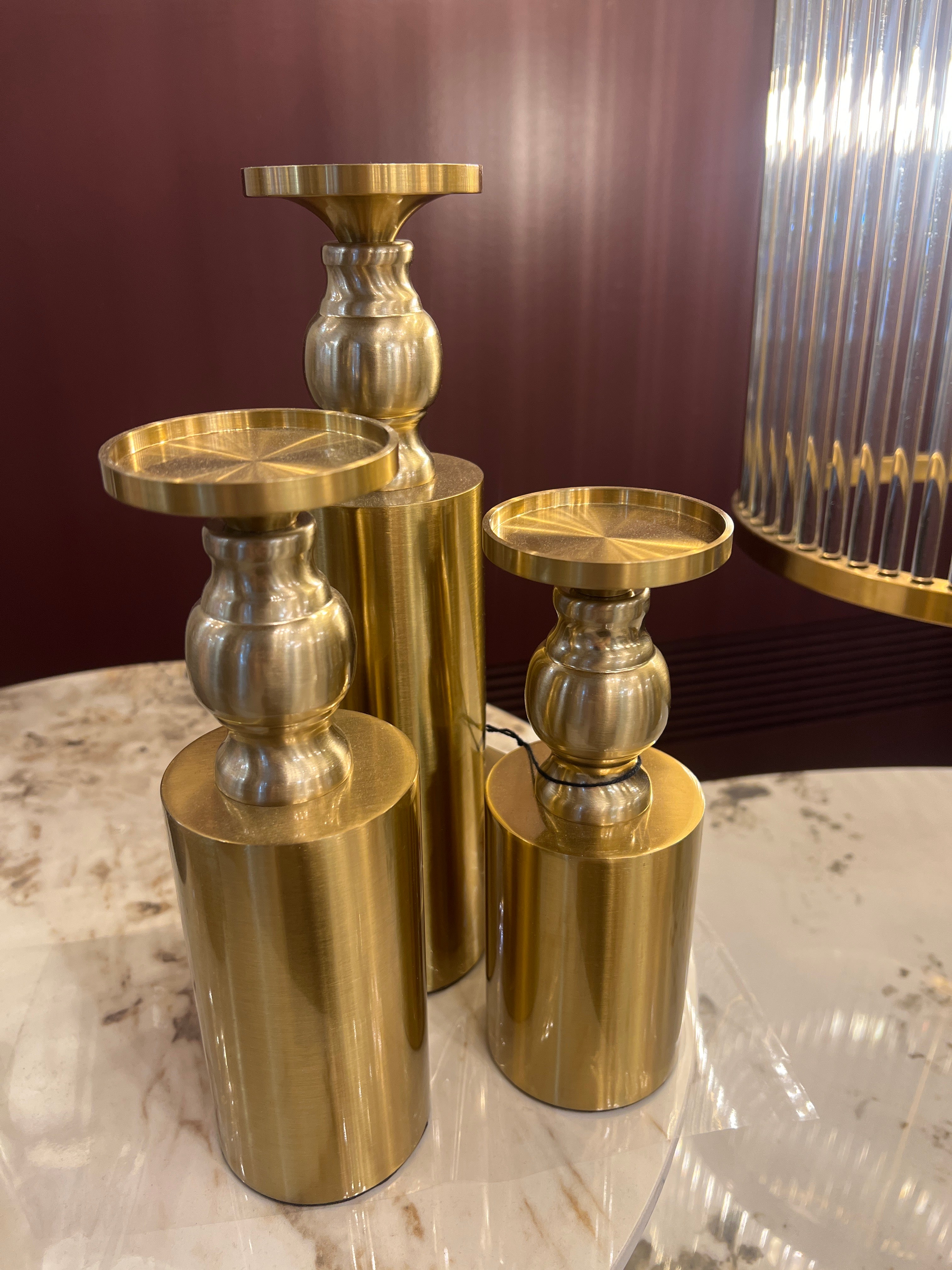 Brass Candle Holders Set of 3
