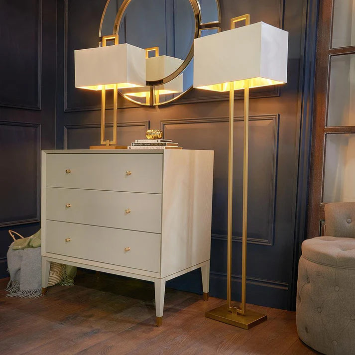 Danby Antique Brass Floor Lamp C/W Shade
