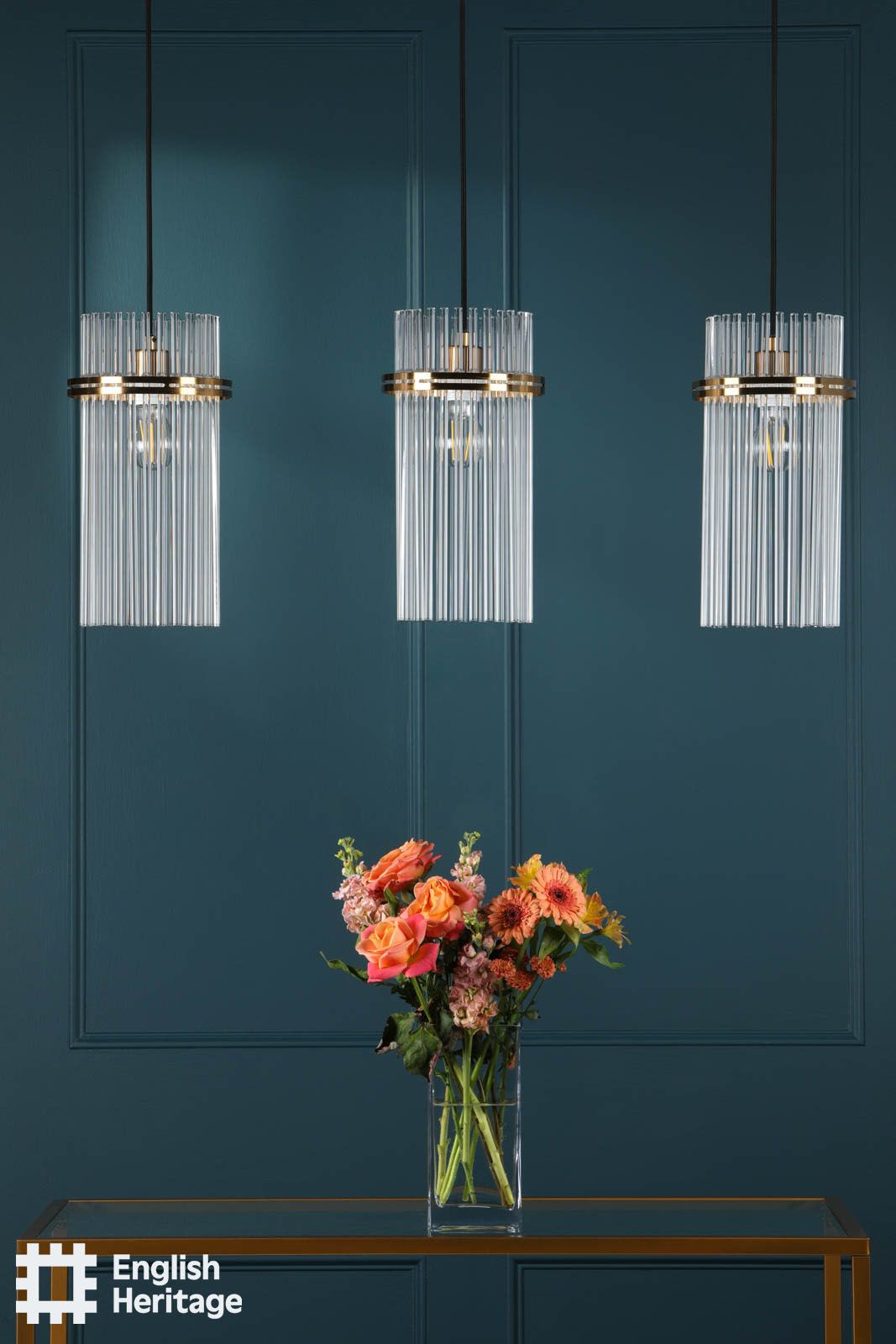 Eltham Antique Gold 3 Light Bar Pendant
