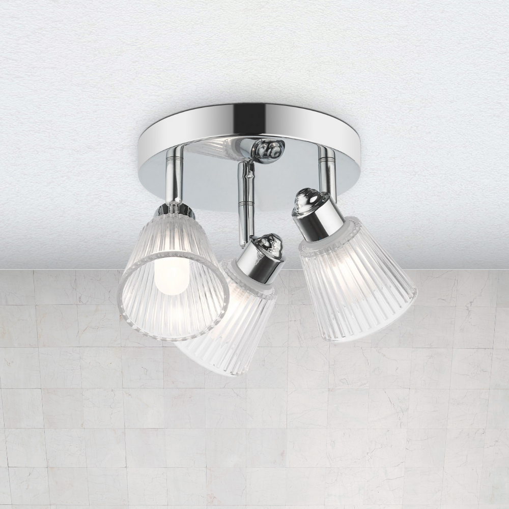 Gatsby 3 Light Polished Chrome Bathroom Ceiling Light IP44