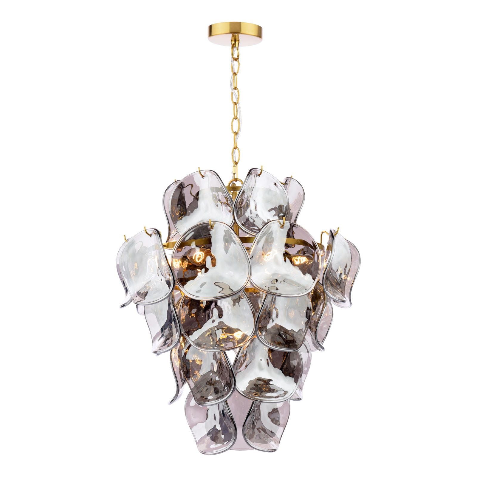 Genoa Smoked Glass & Brass Ceiling Pendant