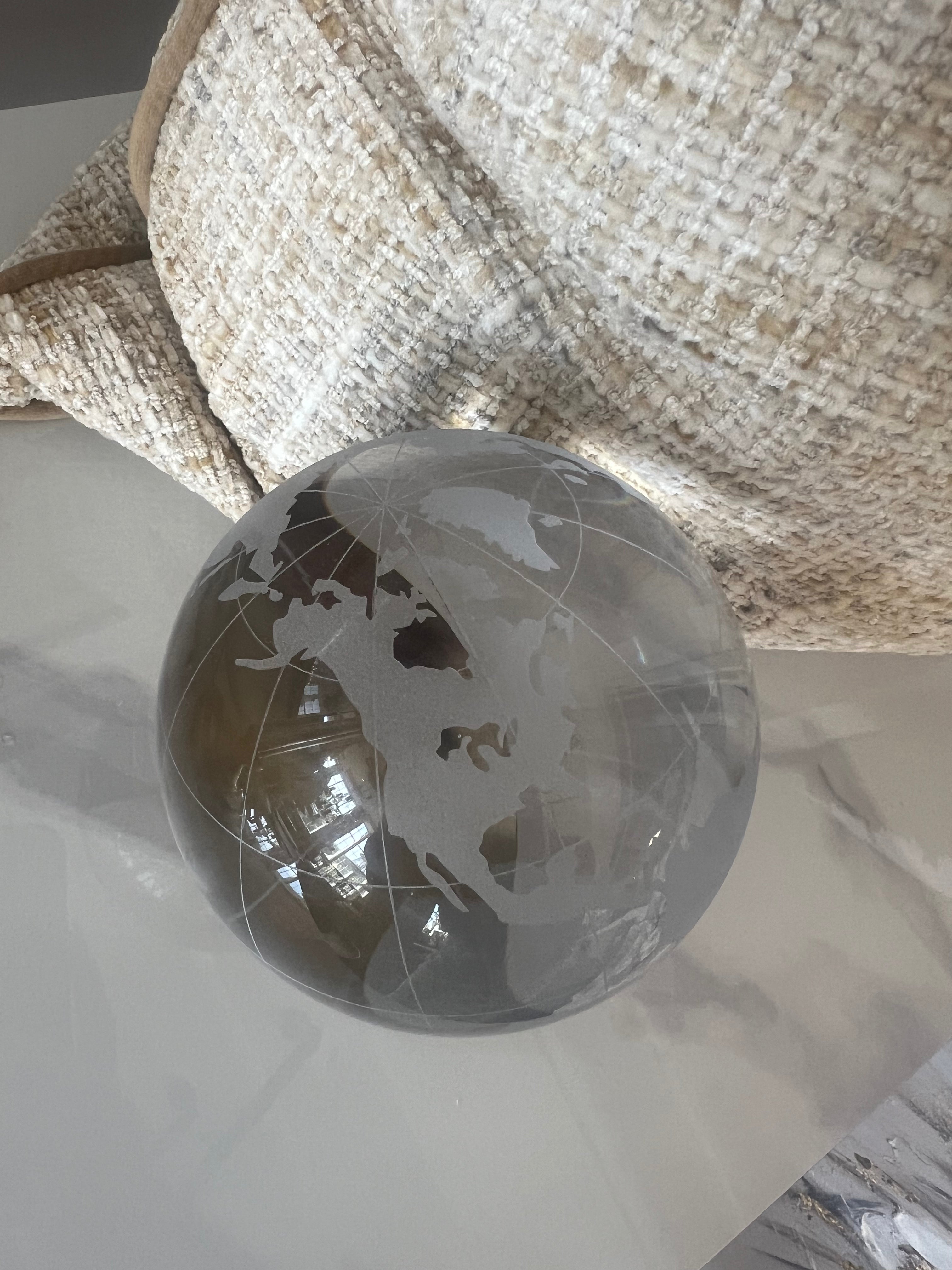Large Glass Globe with Brass Feet