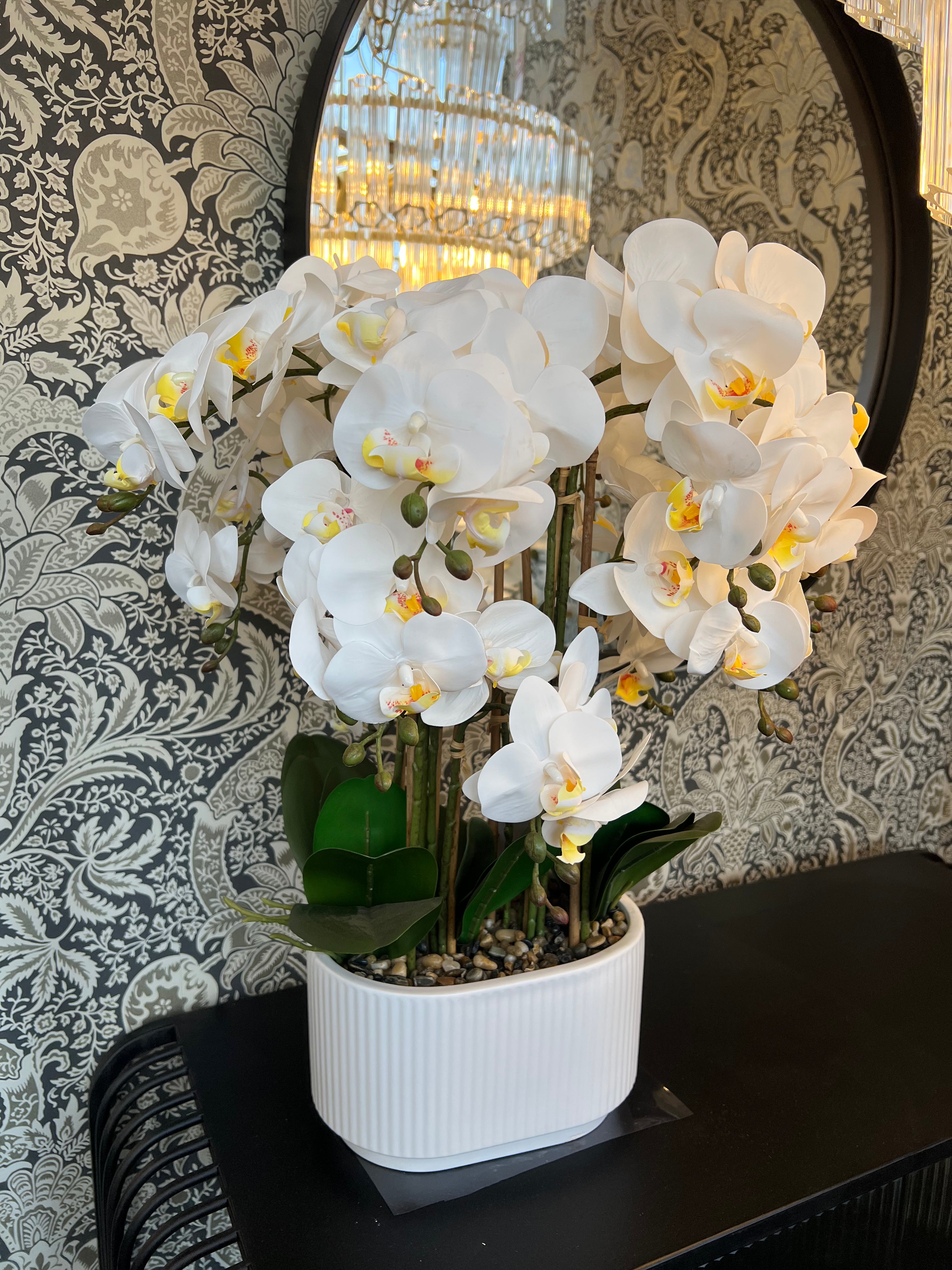 Artificial White Orchid Arrangement