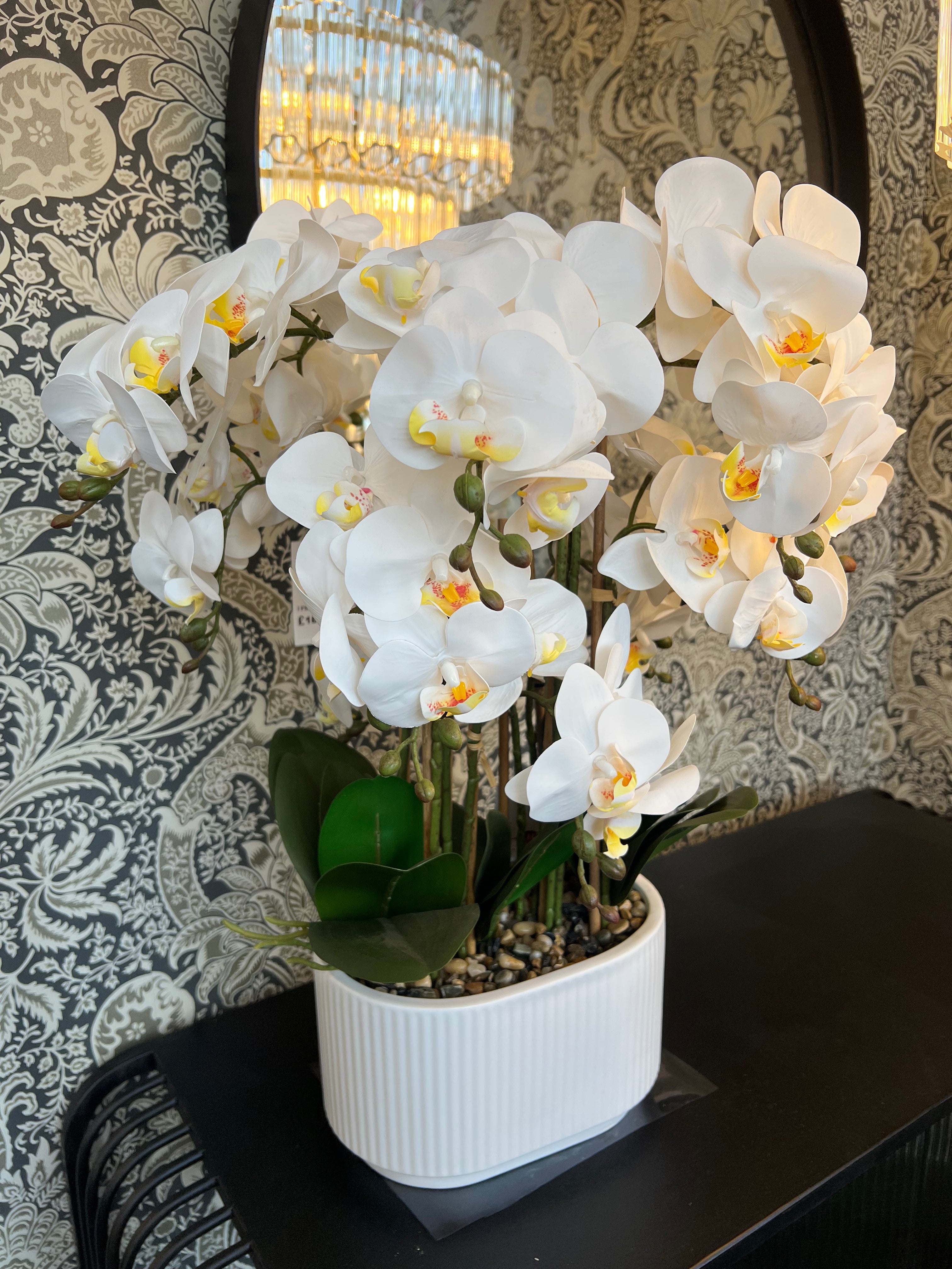 Artificial White Orchid Arrangement