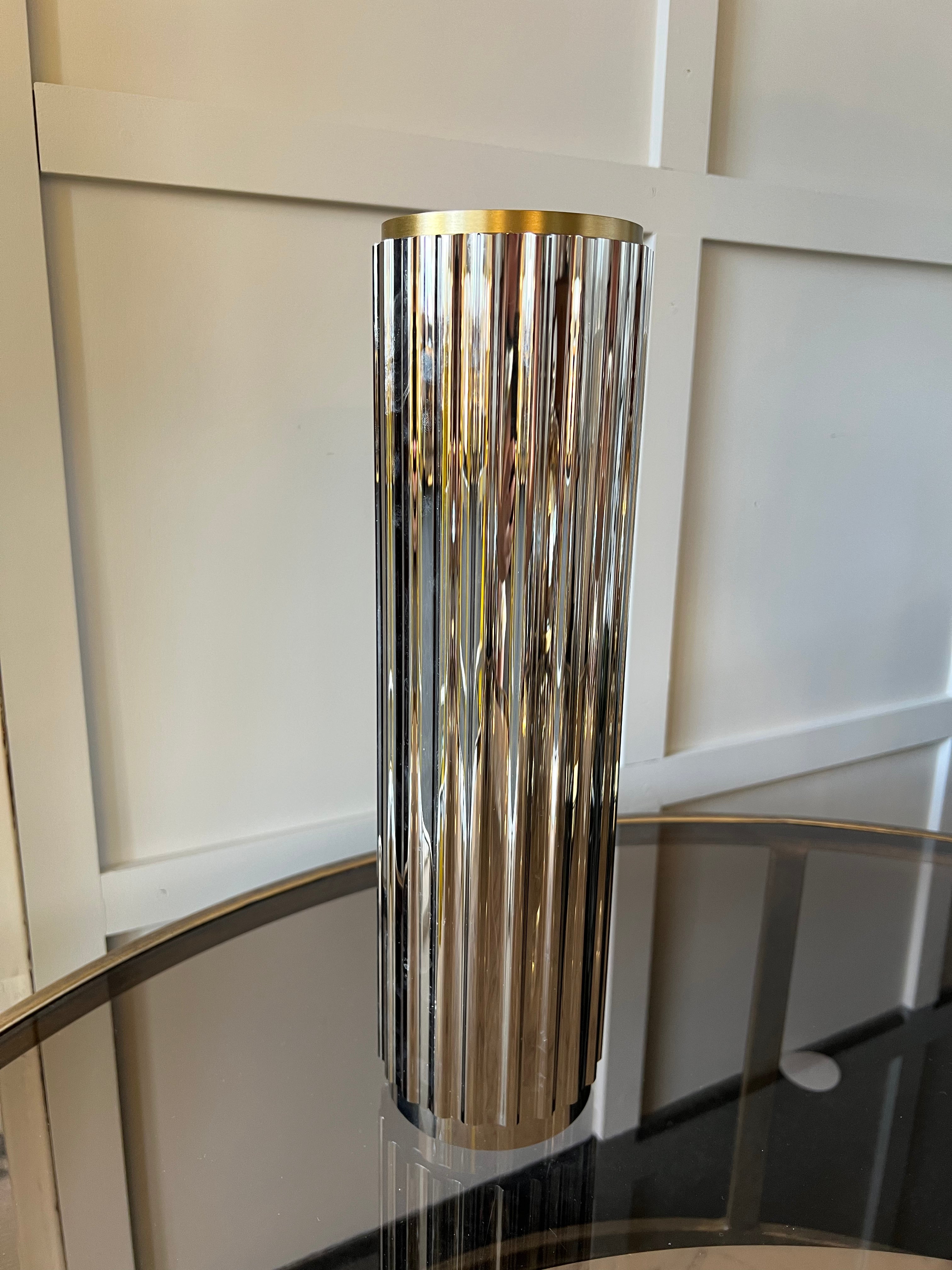 Medium Smoked Glass & Gold Decorative Glass Vase