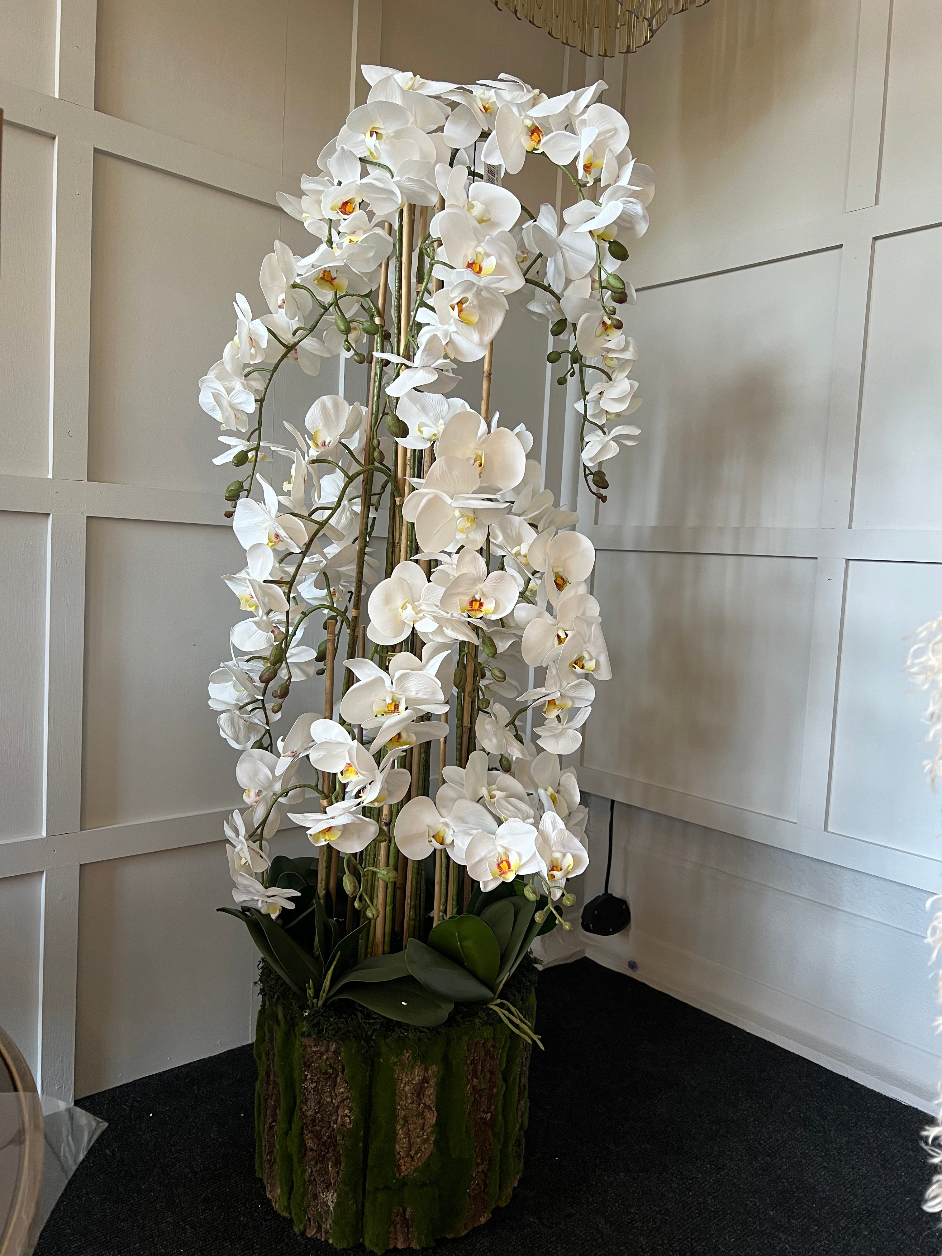 Large Artificial White Orchid Floor Arrangement